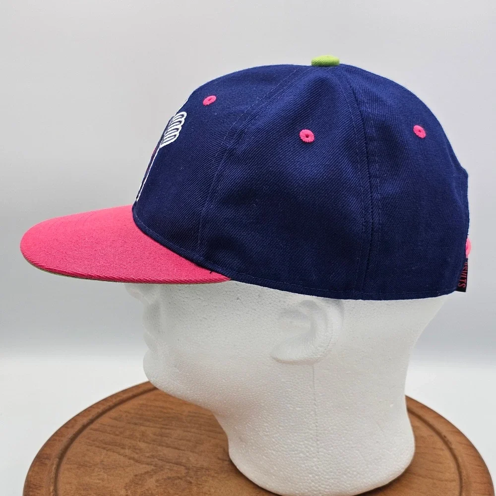RSVLTS The Office Schrute Farms Beet Hat Sloped‎ Crown Navy Pink Snapback Cap